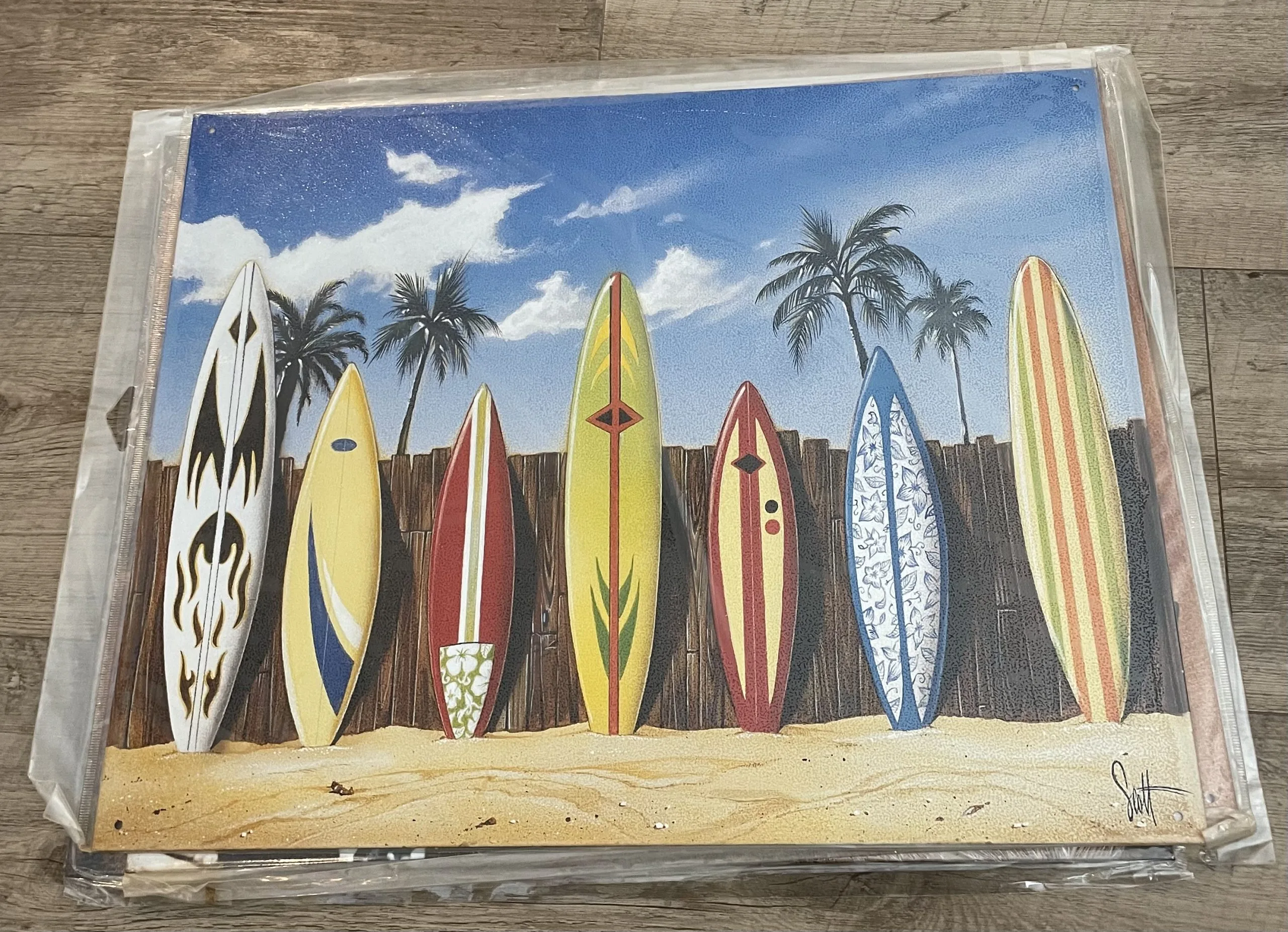 (Surfboards) Along Fence - Tin Signs Metal Sign