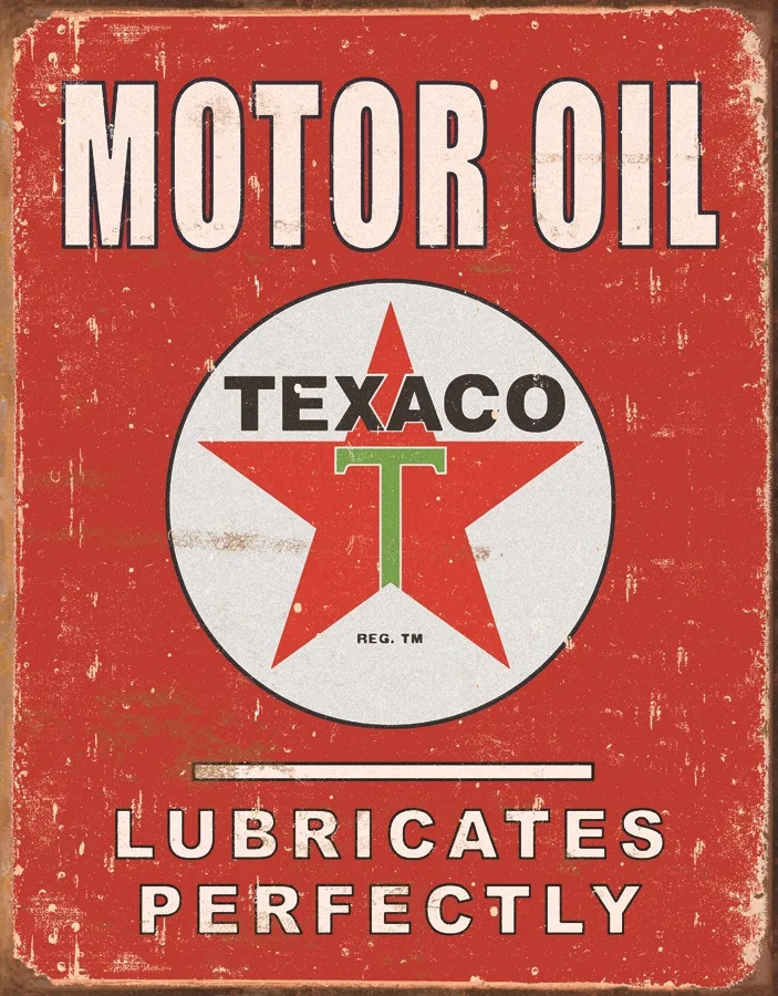 Texaco Motor Oil Lubricates Perfectly - Tin Signs Metal Sign