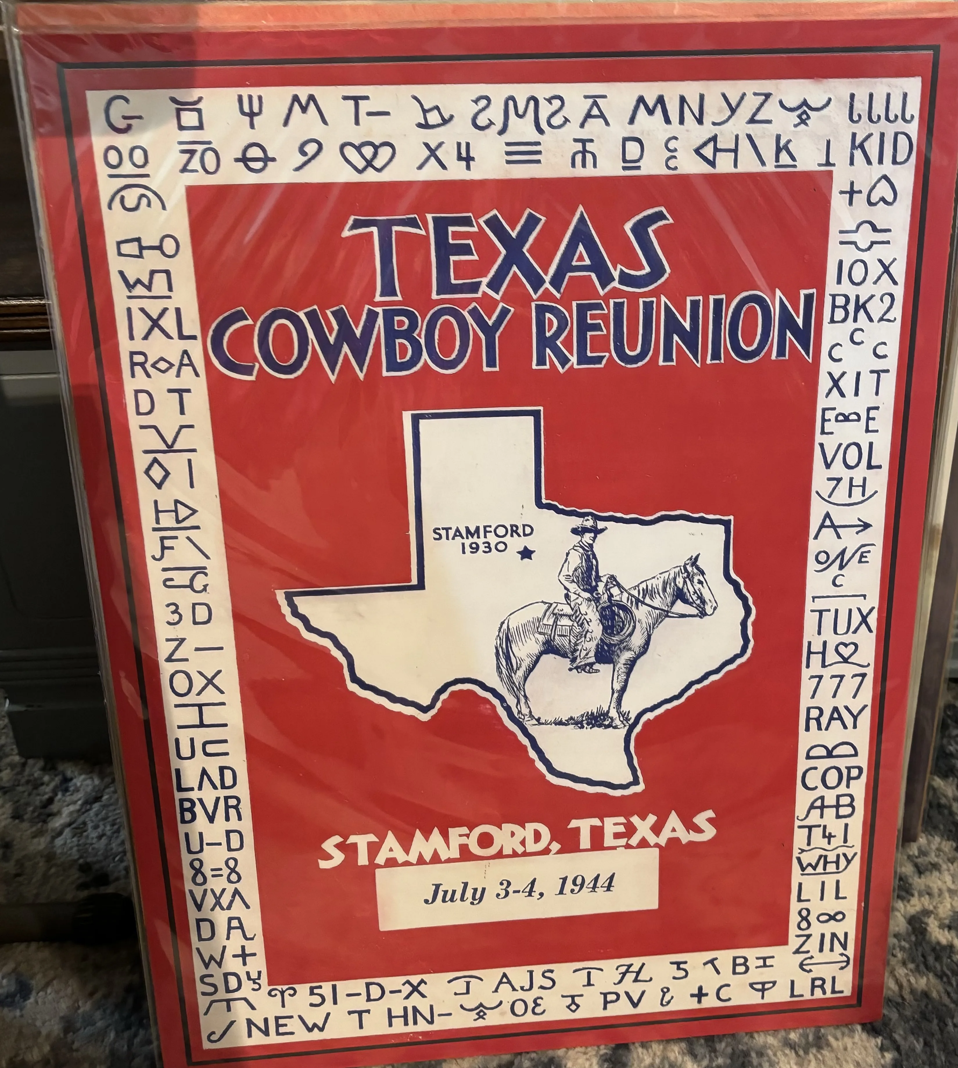 Texas Cowboy Reunion-Stamford, Texas-July 3-4 1944 (Large) - Rodeo Posters Metal Sign