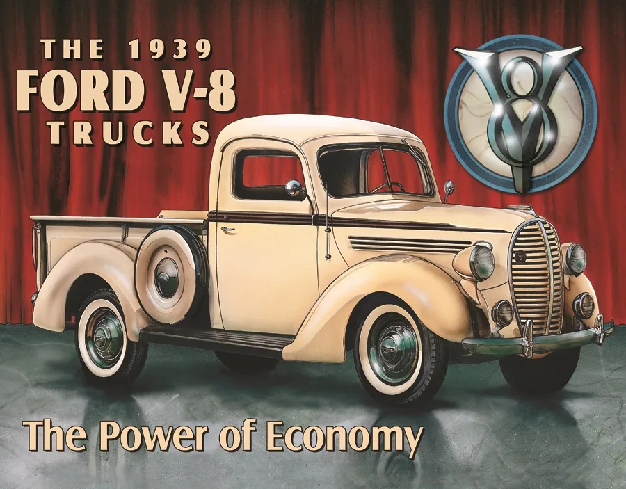 The 1939 Ford V-8 Trucks - Tin Signs Metal Sign