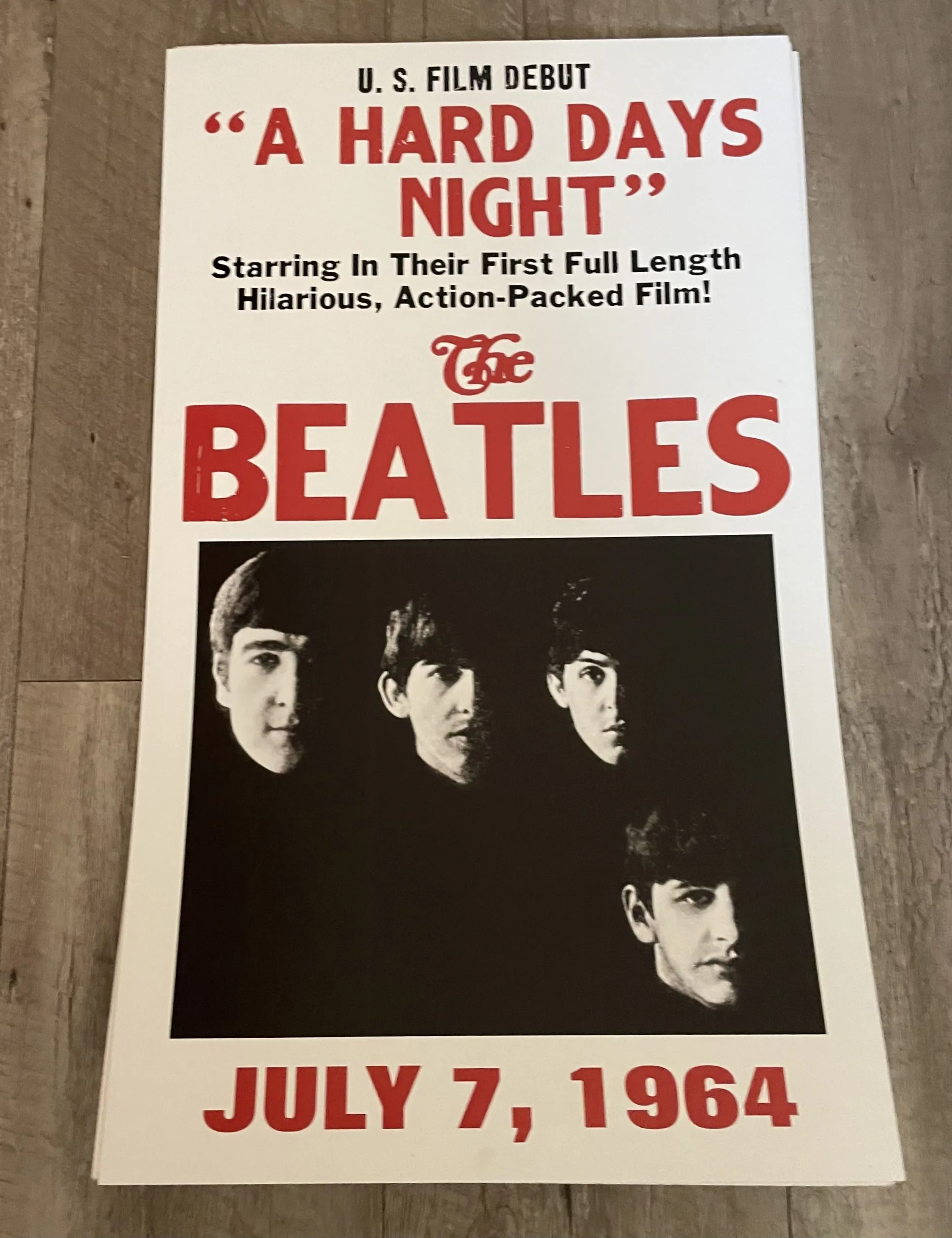 The Beatles-A Hard Days Night-July 7, 1964 - Concert Posters Metal Sign