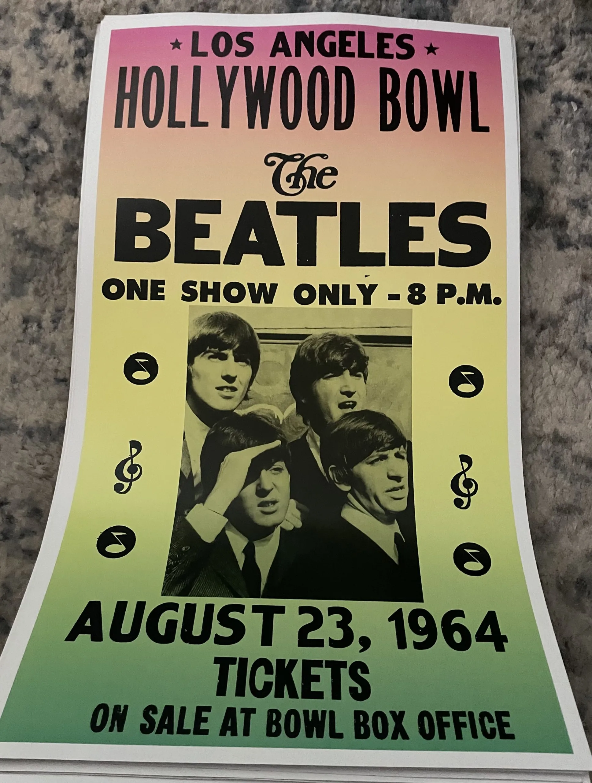 The Beatles-Los Angeles-Hollywood Bowl-August 23, 1964 - Concert Posters Metal Sign