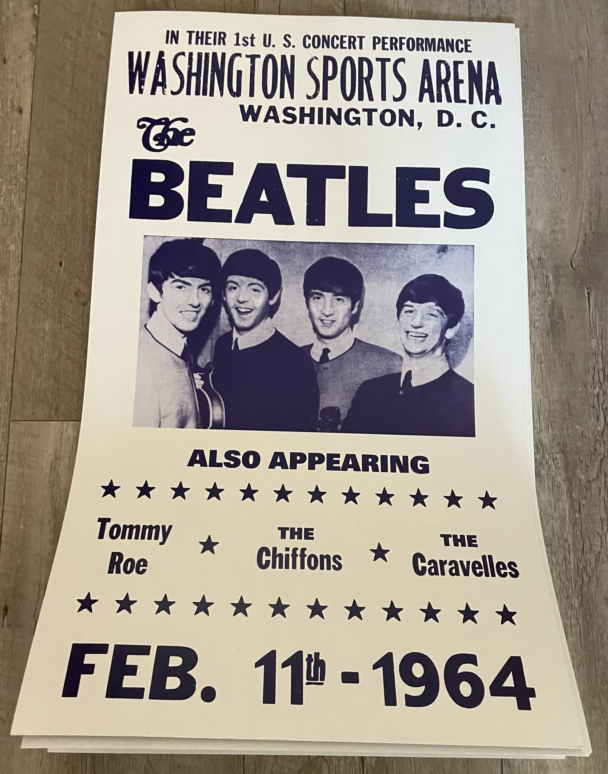 The Beatles-Washington Sports Arena-Feb.11th 1964 - Concert Posters Metal Sign
