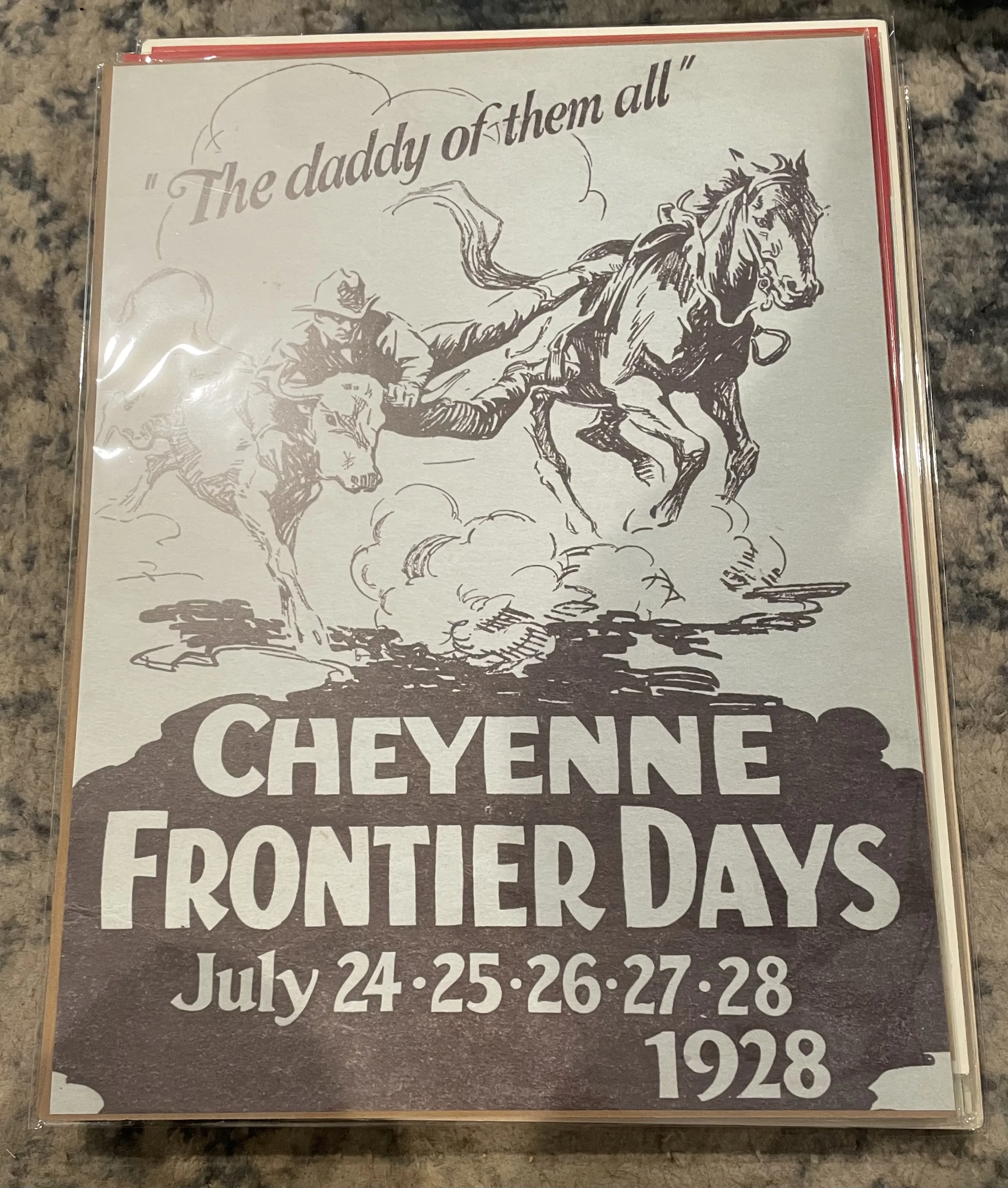 The Daddy Of Them All-Cheyenne Frontier Days-July 24-25-26-27-28 1928 (Large) - Rodeo Posters Metal Sign