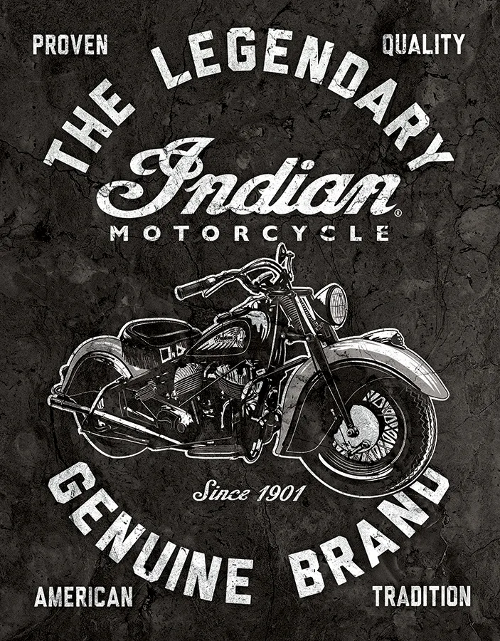 The Legendary Indian Motorcycle - Tin Signs Metal Sign
