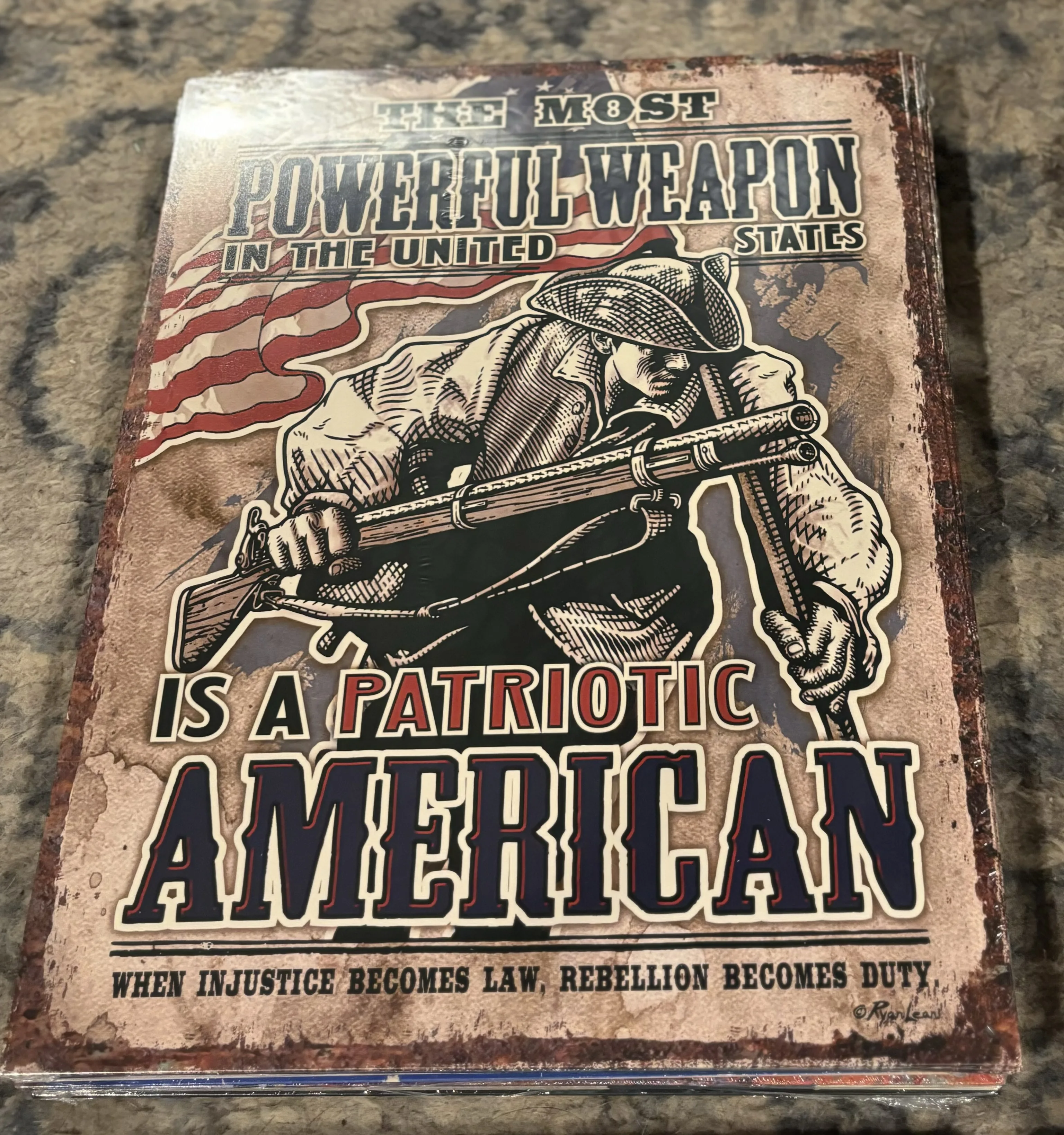 The Most Powerful Weapon In The United States Is A Patriotic American - Tin Signs Metal Sign