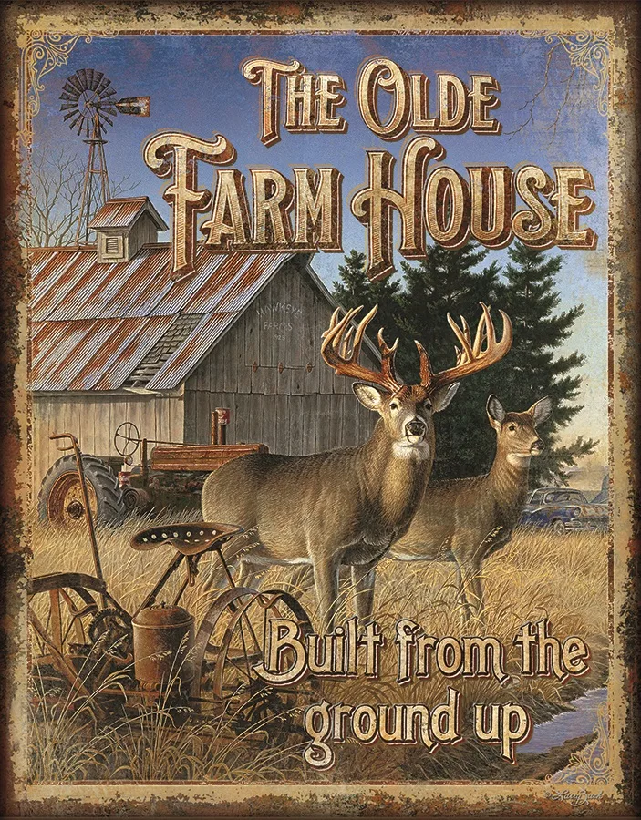 The Olde Farm House Built From The Ground Up - Tin Signs Metal Sign