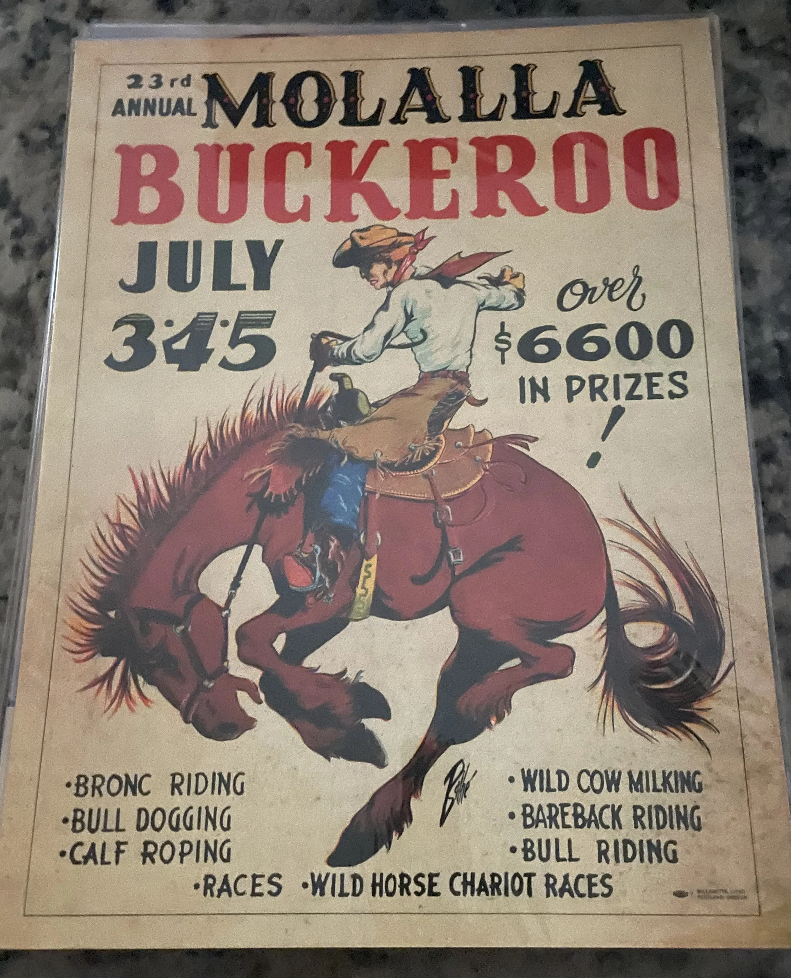 The Pawhuska Roundup-Calvacade-The World's Largest Amateur Rodeo Est. 1947 (Large) - Rodeo Posters Metal Sign