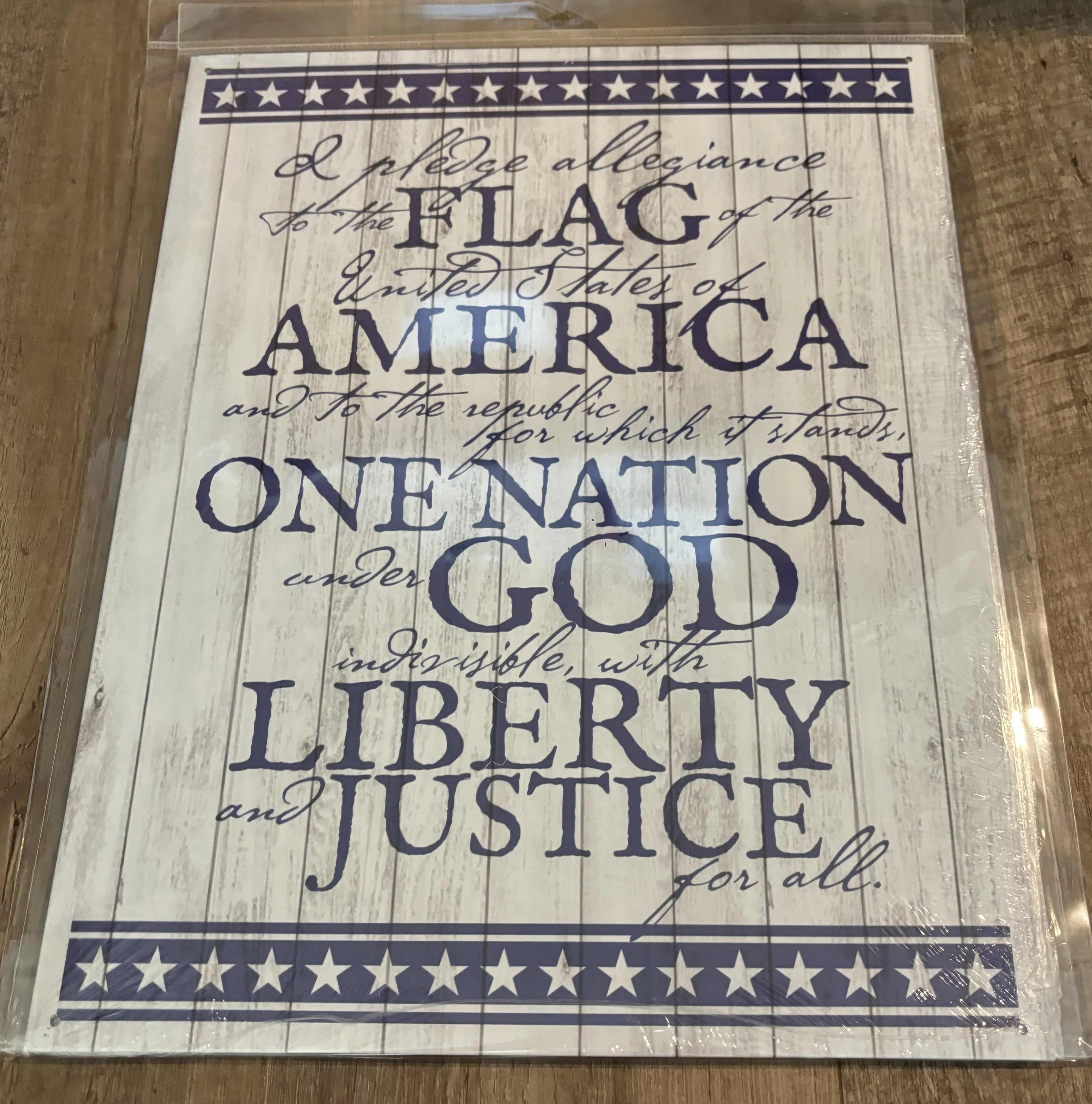 The Pledge Of Allegiance - Patriotic Metal Sign