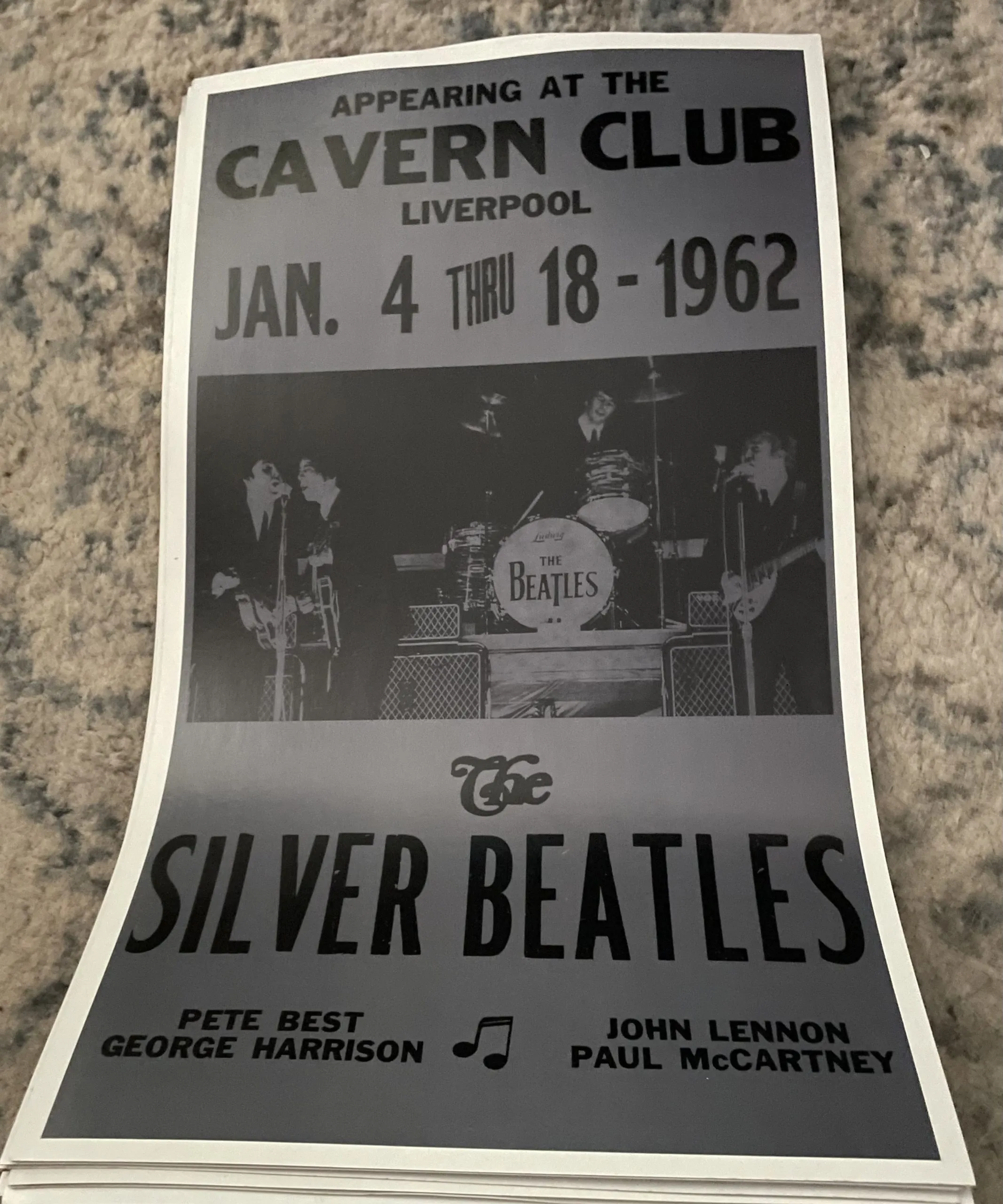 The Silver Beatles-Cavern Club-Liverpool-Jan. 4 Thur 18-1962 - Concert Posters Metal Sign