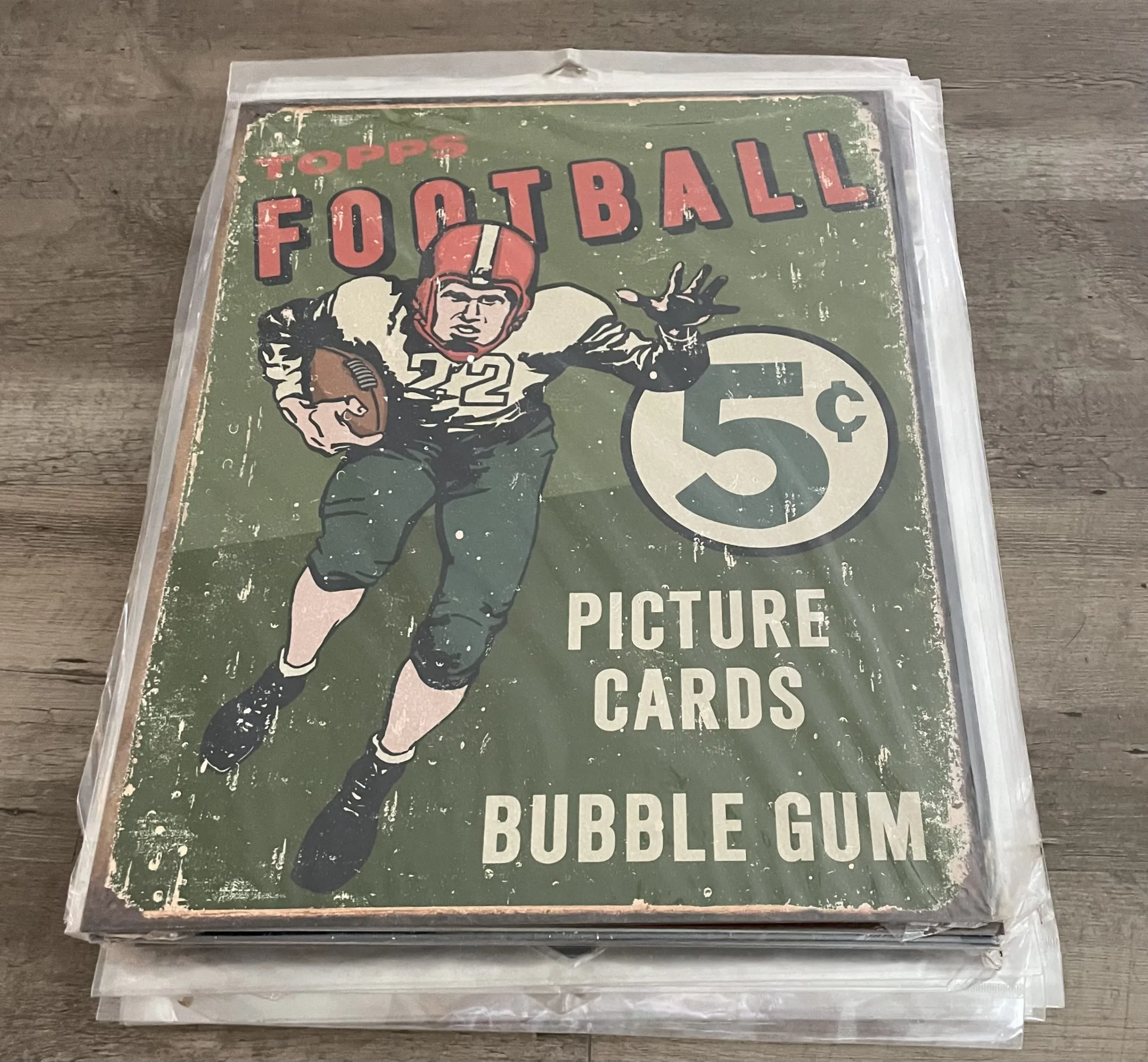 Topp's Football 5 Cents Picture Cards Bubble Gum - Tin Signs Metal Sign