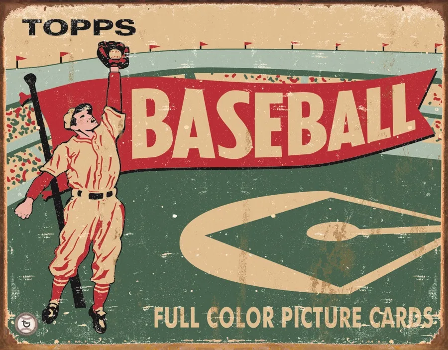 Topps Baseball - Full Color Picture Cards - Tin Signs Metal Sign