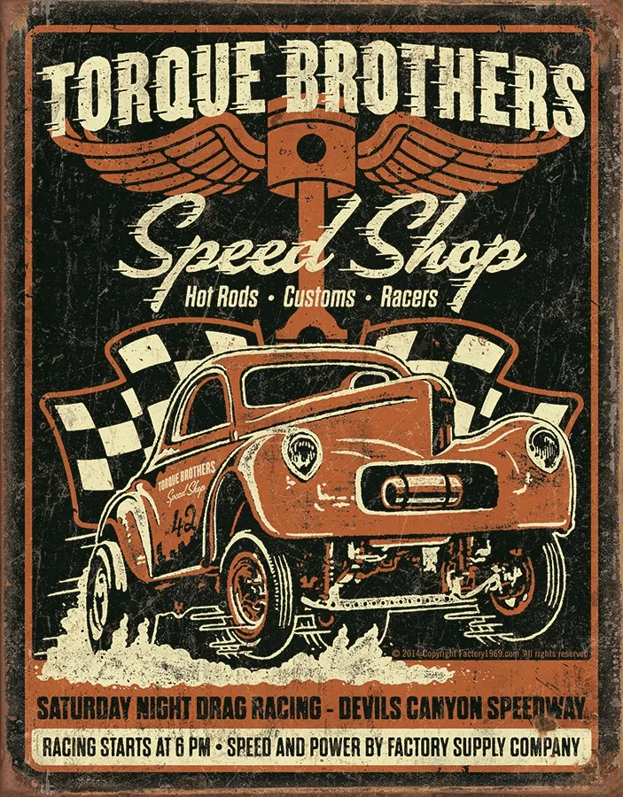 Torque Brothers Speed Shop - Tin Signs Metal Sign