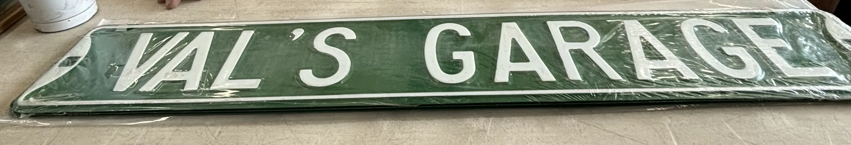 Val's Garage - Street-Garage/Shop Metal Sign