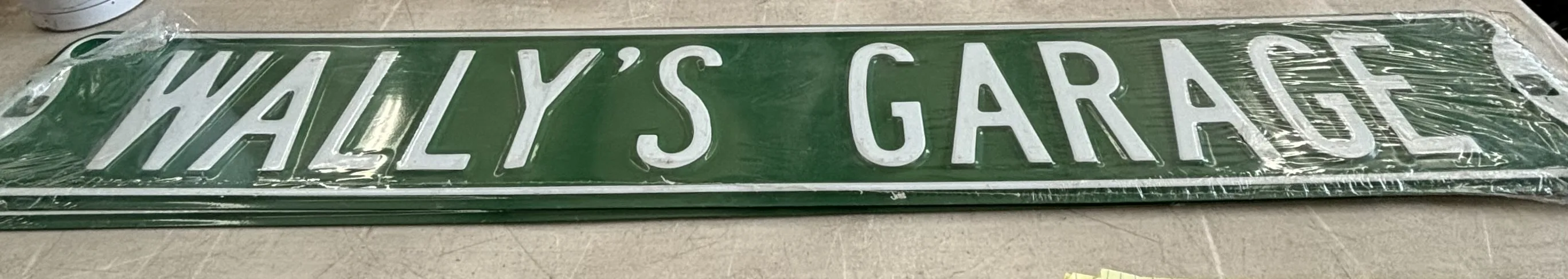 Wally's Garage - Street-Garage/Shop Metal Sign