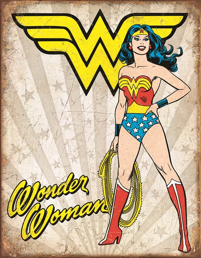 Wonder Woman (Tan Background) (Heroic) - Tin Signs Metal Sign