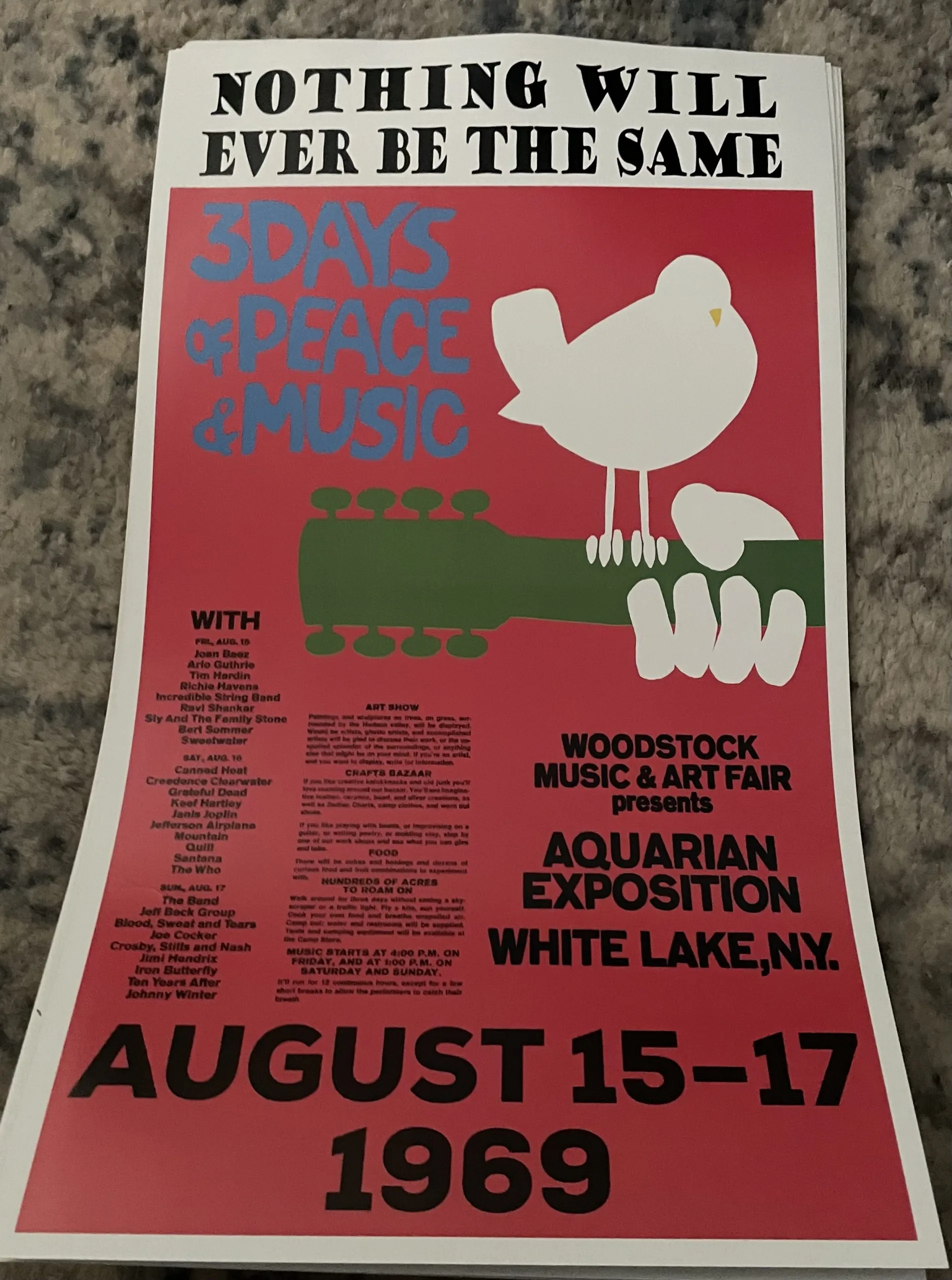 Woodstock-3 Days Of Peace & Music - Concert Posters Metal Sign