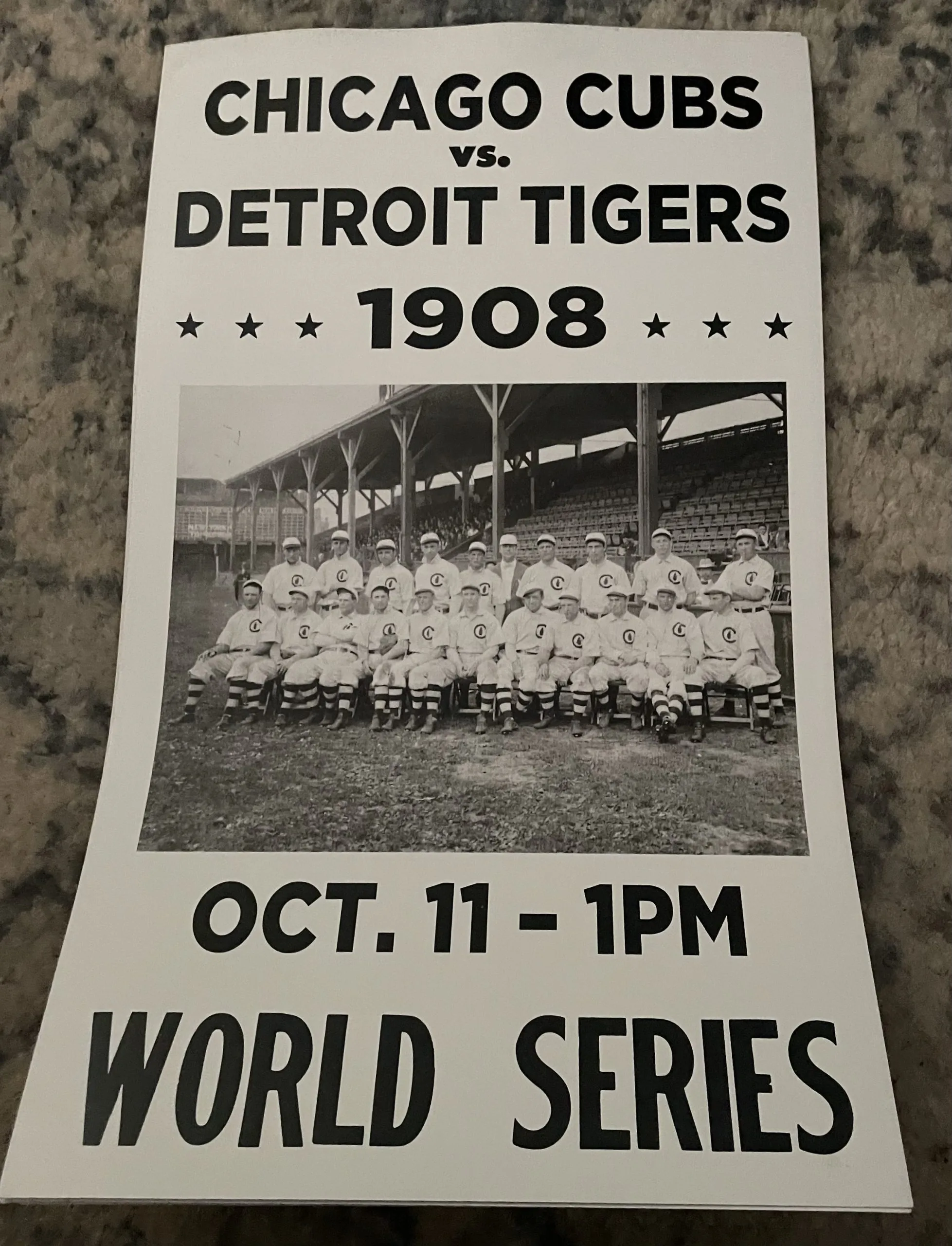 World Series-Chicago Clubs Vs Detroit Tigers 1908 - Concert Posters Metal Sign