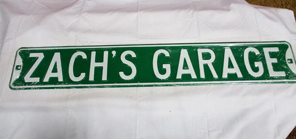 Zach's Garage - Street Signs Metal Sign